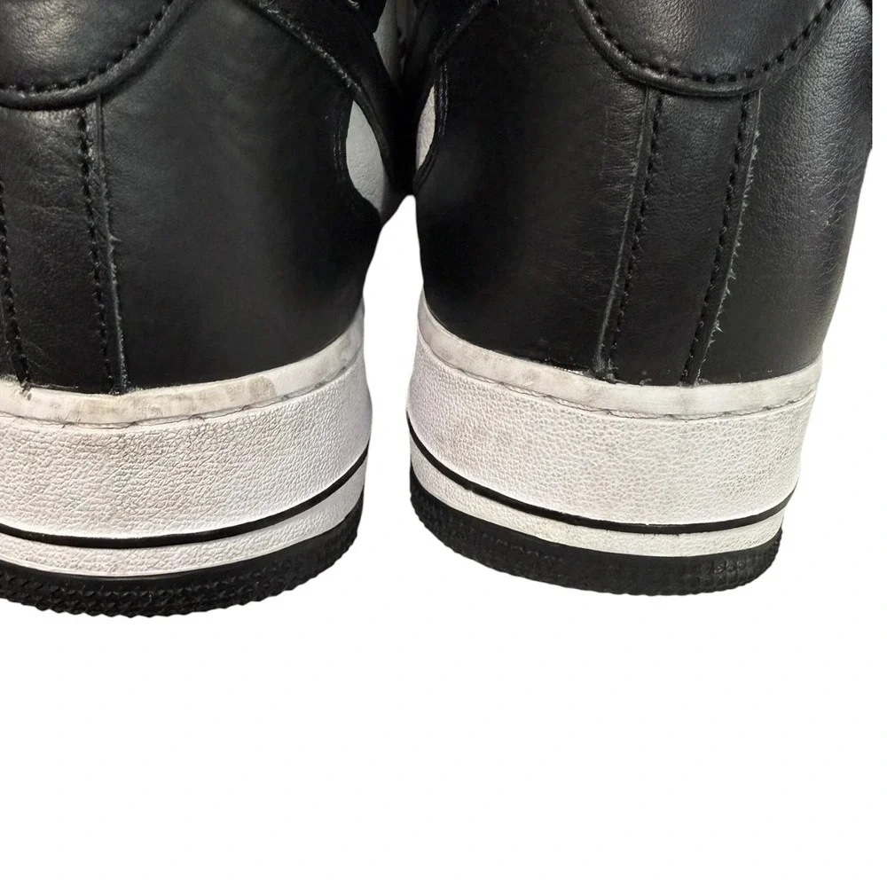 Nike Air Force 1 Mid Stussy Sneakers Mens 9.5 Light Bone Black DJ7840-002